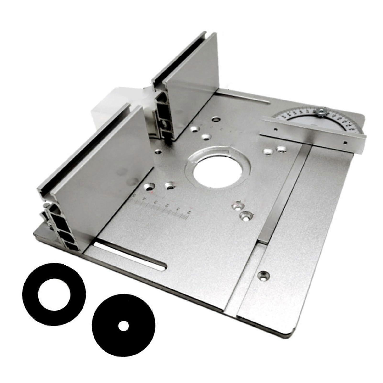 Router Table Insert Plate Dual Size Aluminum with Adjustable Precision Fence for Woodworking
