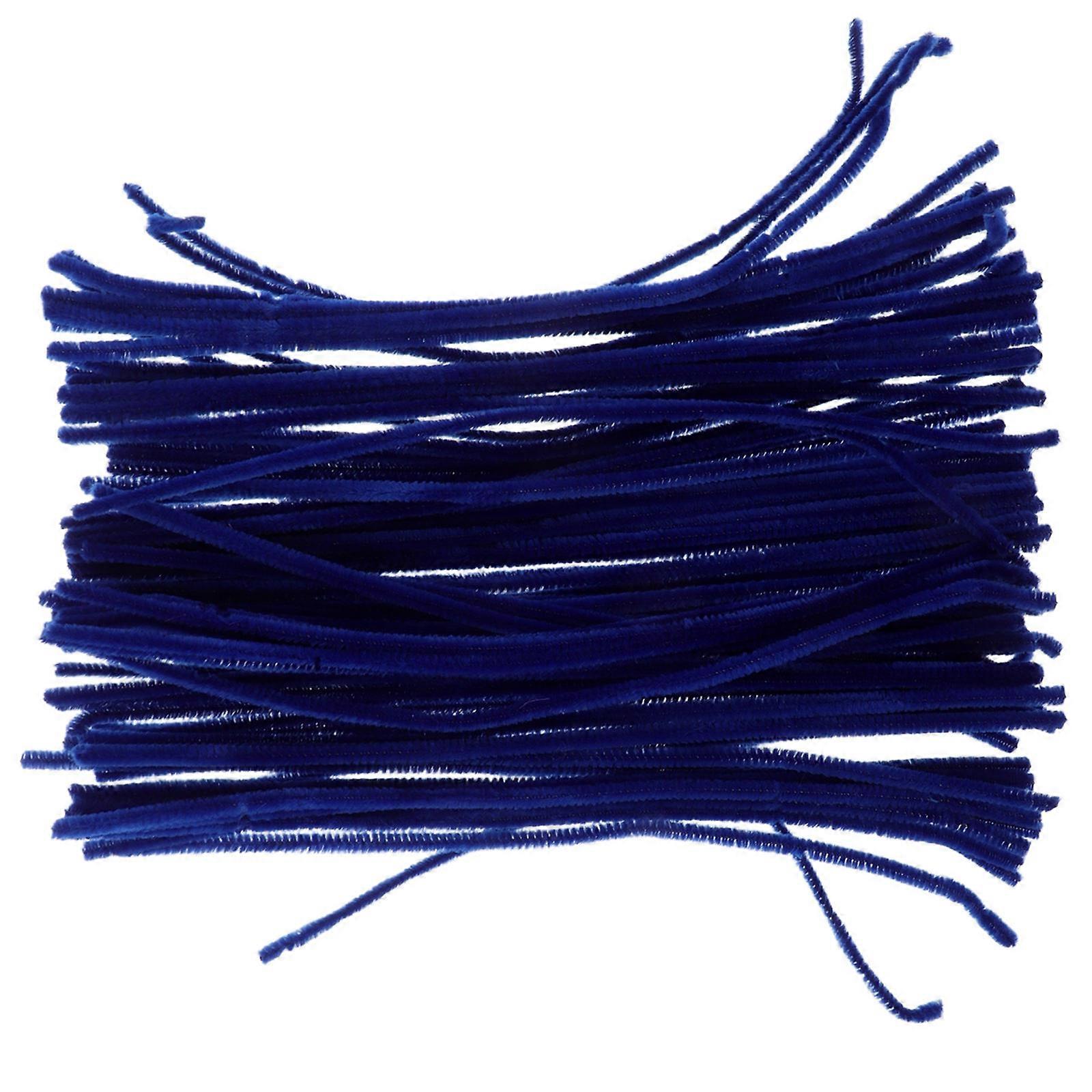 Blue Thick Plush Chenille Stems for Crafting DIY 200Pcs Set