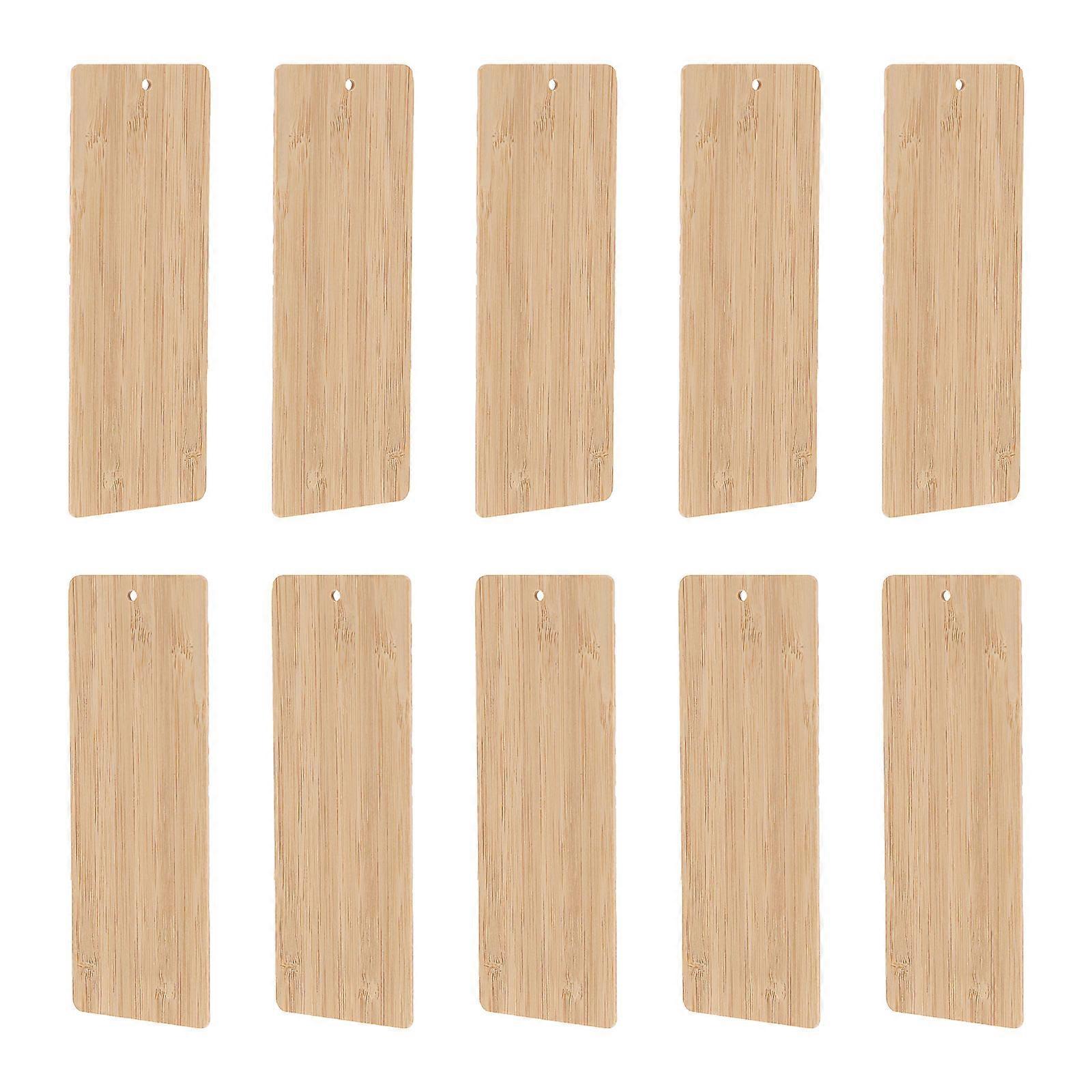 Bamboo Book Mark Blank Surface For Classroom Board Tree Decoration 10Pcs