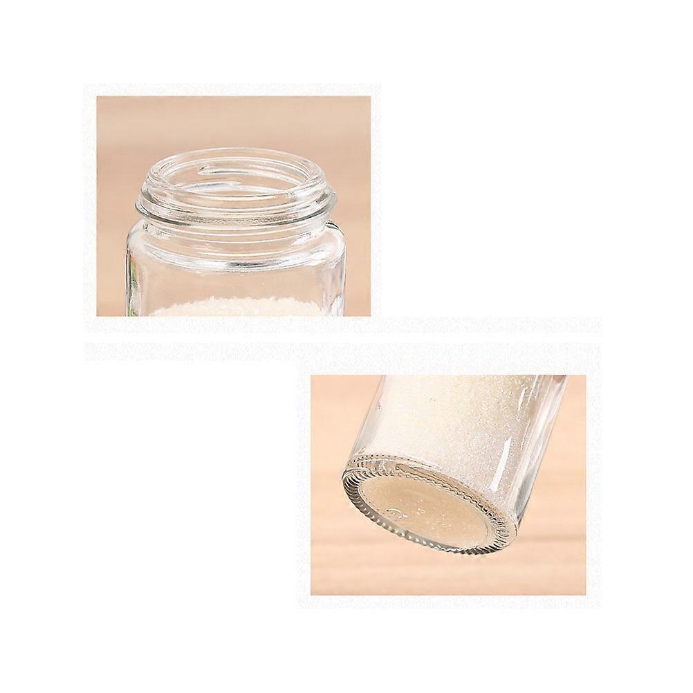 Salt Shaker Glass Rotating Cruet Jars 2Pcs for Kitchen Use