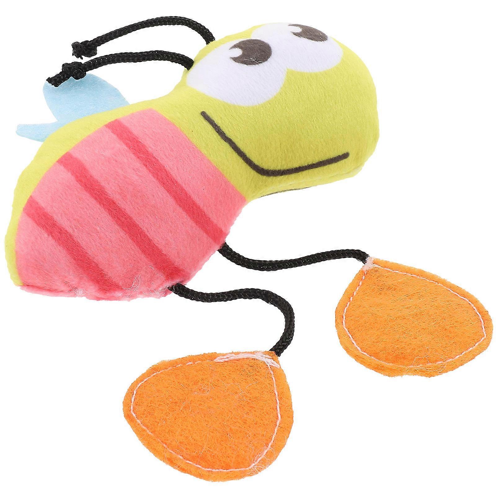 Catnip Toy Pink Plush Cat Teasing Toy Interactive for Kitten Play