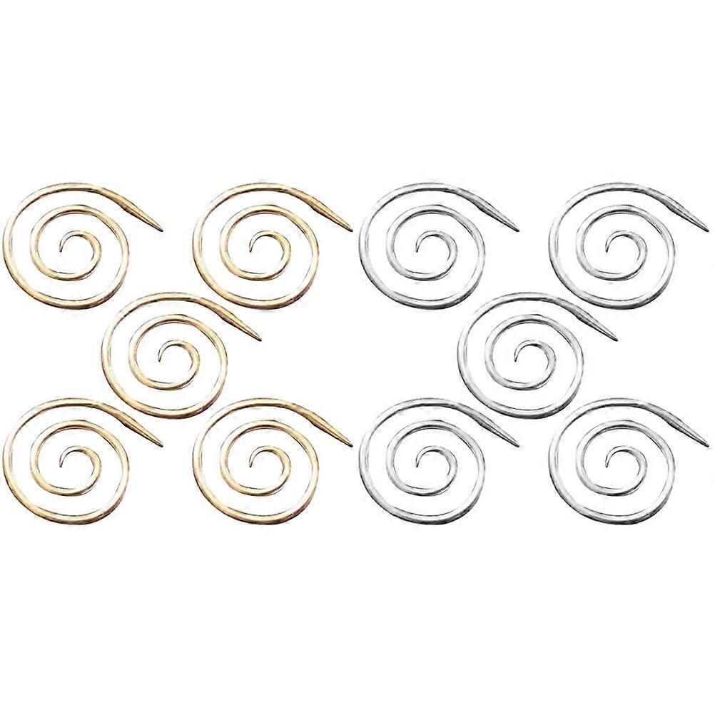 10Pcs Alloy Spiral Knitting Needles for Sweater with Circle Crochet Function