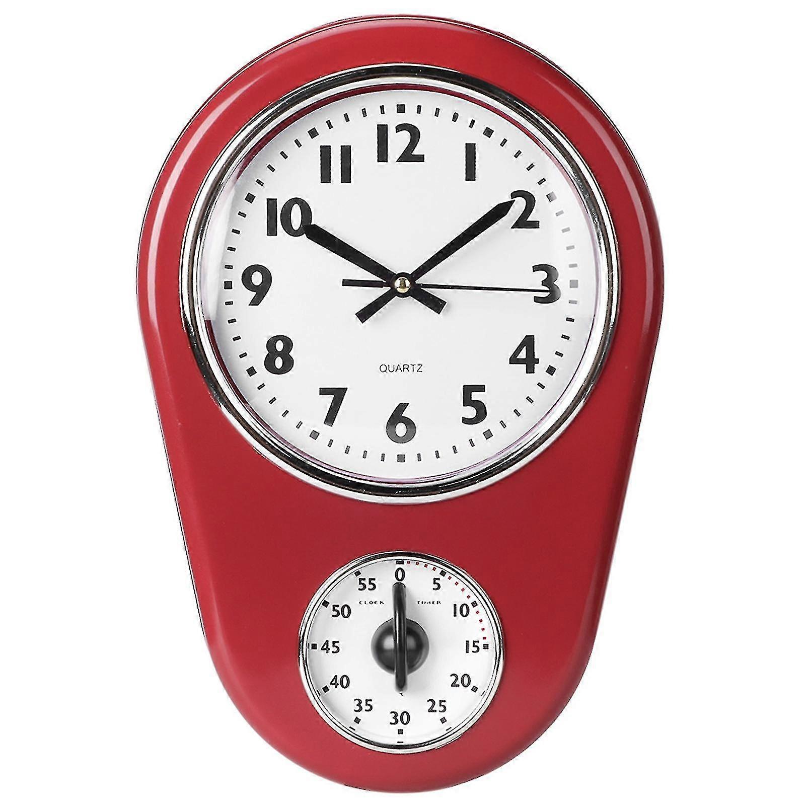 Vintage wall clock, home kitchen timer 25-26