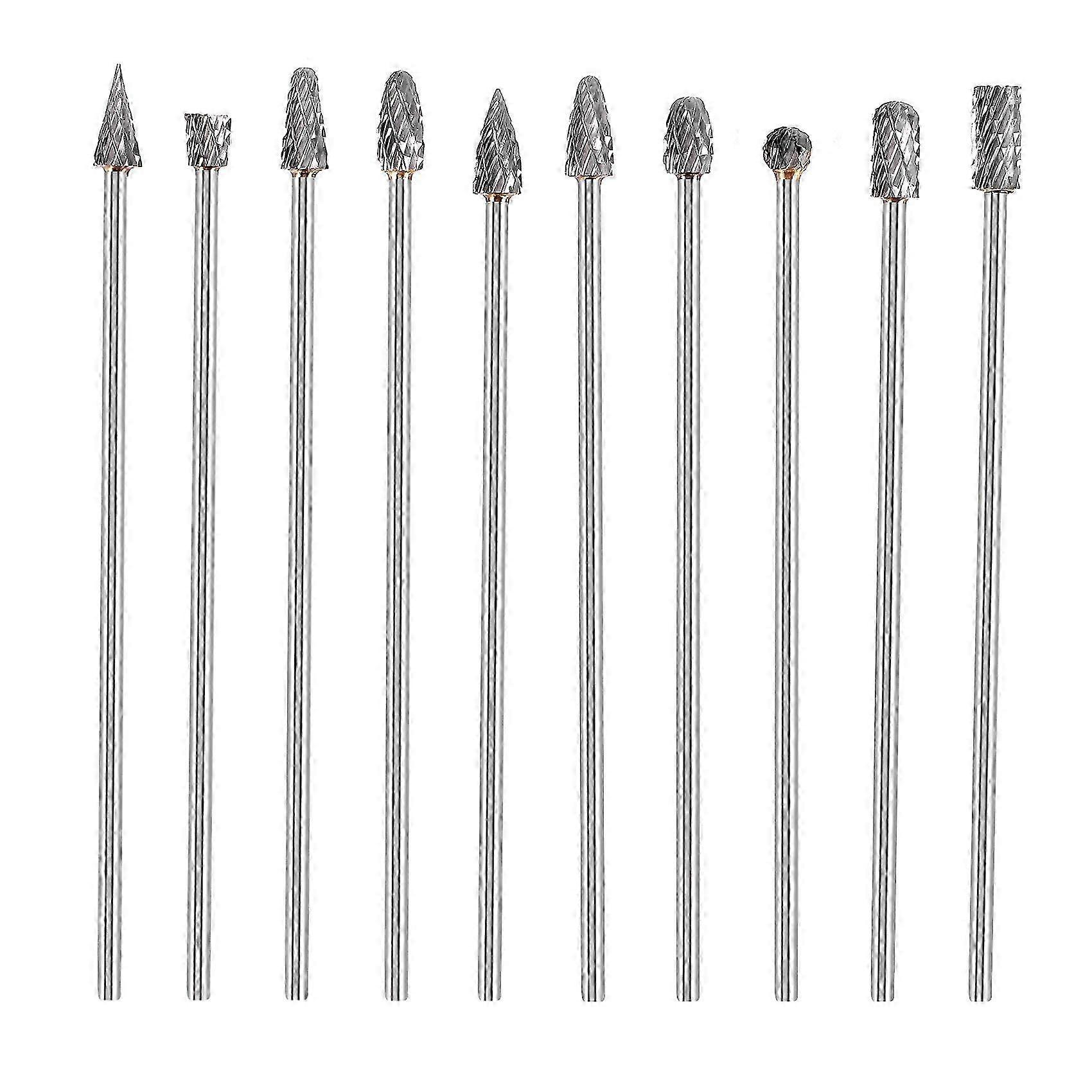 2026 10Pc 4 Inch Long Double Cut Tungsten Solid Carbide Rotary Burrs Set