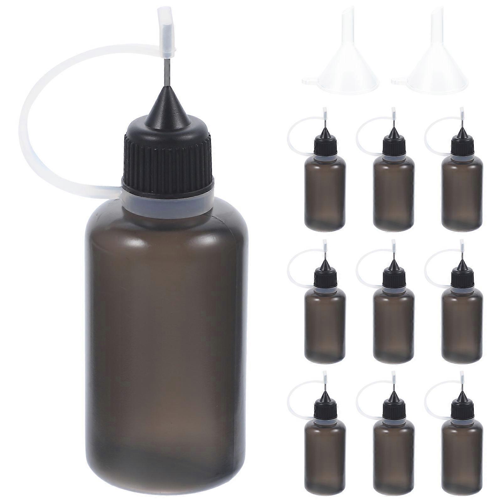 Black Needle Tip Glue Bottle for Storing 10Pcs with Funnel DIY Applicators