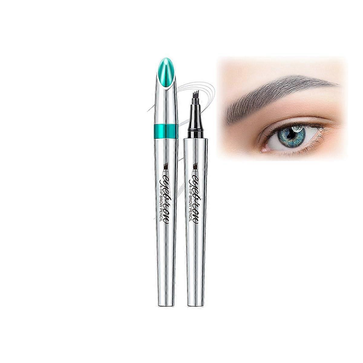 Microblading Eyebrow Pen 4 Tip Waterproof Long Lasting Brow Pencil 36H 2PCS Grey