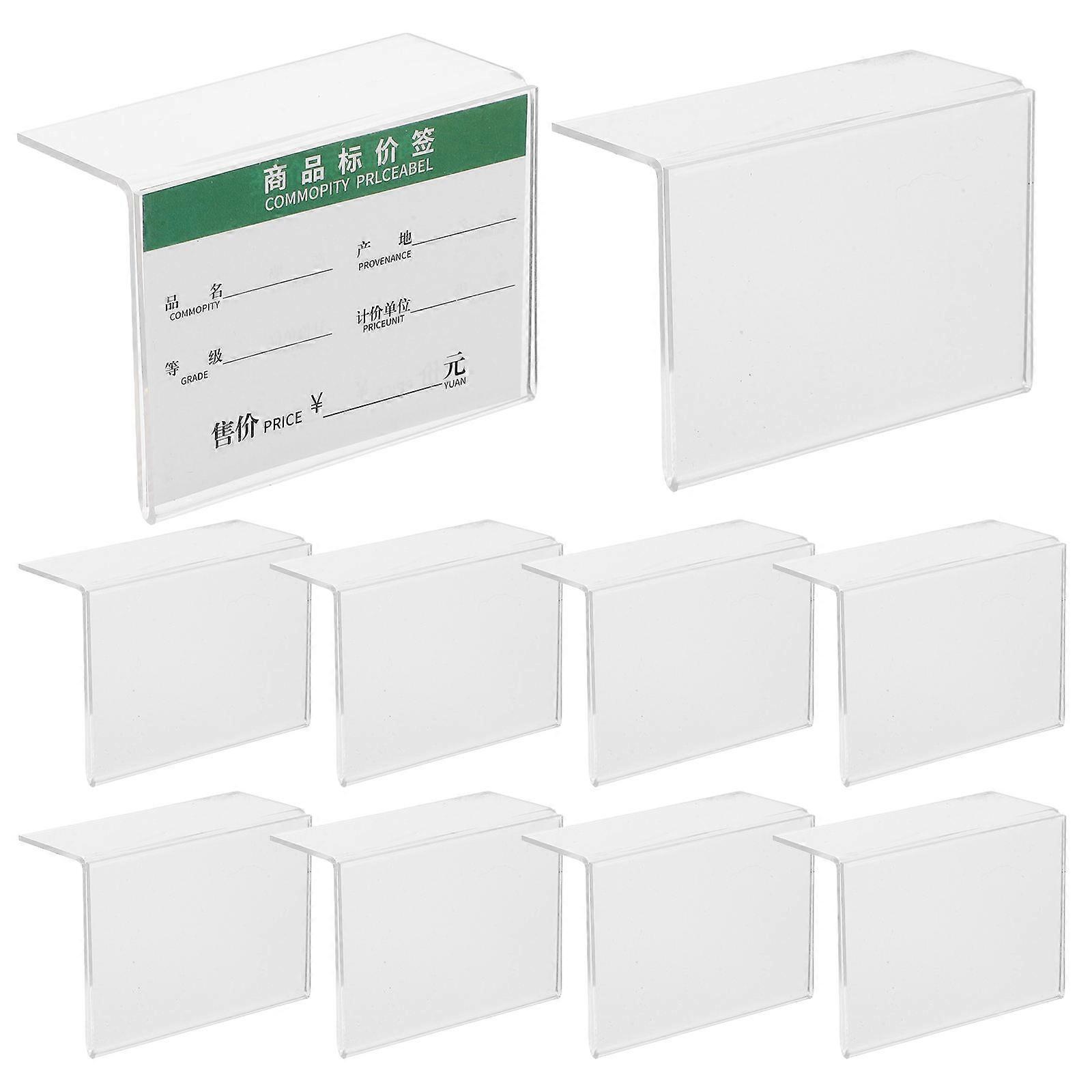 Transparent Acrylic Label Display Holders for Labels 10Pcs L Shape Stand