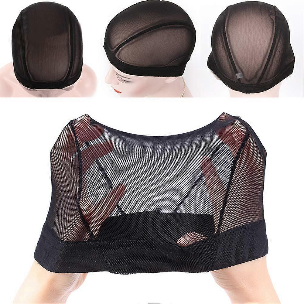 Breathable Mesh Wig Cap with Stretch Spandex Dome for Making Wigs Black One Size