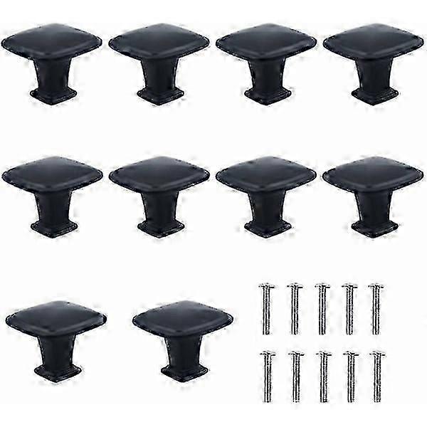10 Pcs Matte Black Cabinet Knobs Drawer Knobs 30MM Aluminum Alloy One Hole Drawer Pull Handle Cabinet Knobs Door Pulls with Screws for Cabinet
