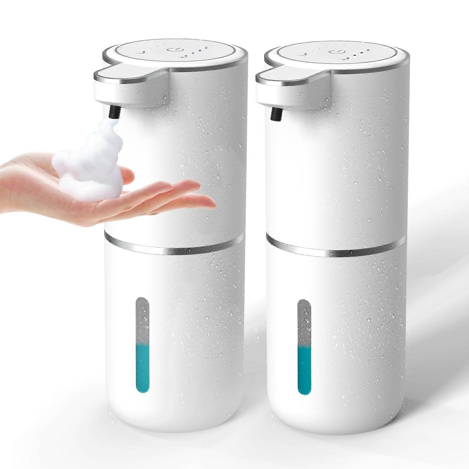 2 Pack Automatic Soap Dispenser Touchless Foaming USBC Rechargeable Wall Mounted 4Level IPX5