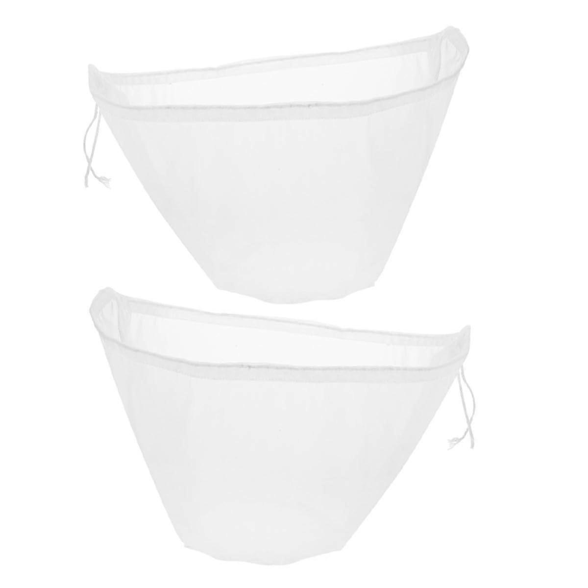 Reusable Fine Mesh Strainer Bag 2Pcs Nylon Filter for Nut Milk Coffee Juice Cold Brew Kitchen Ref:6933