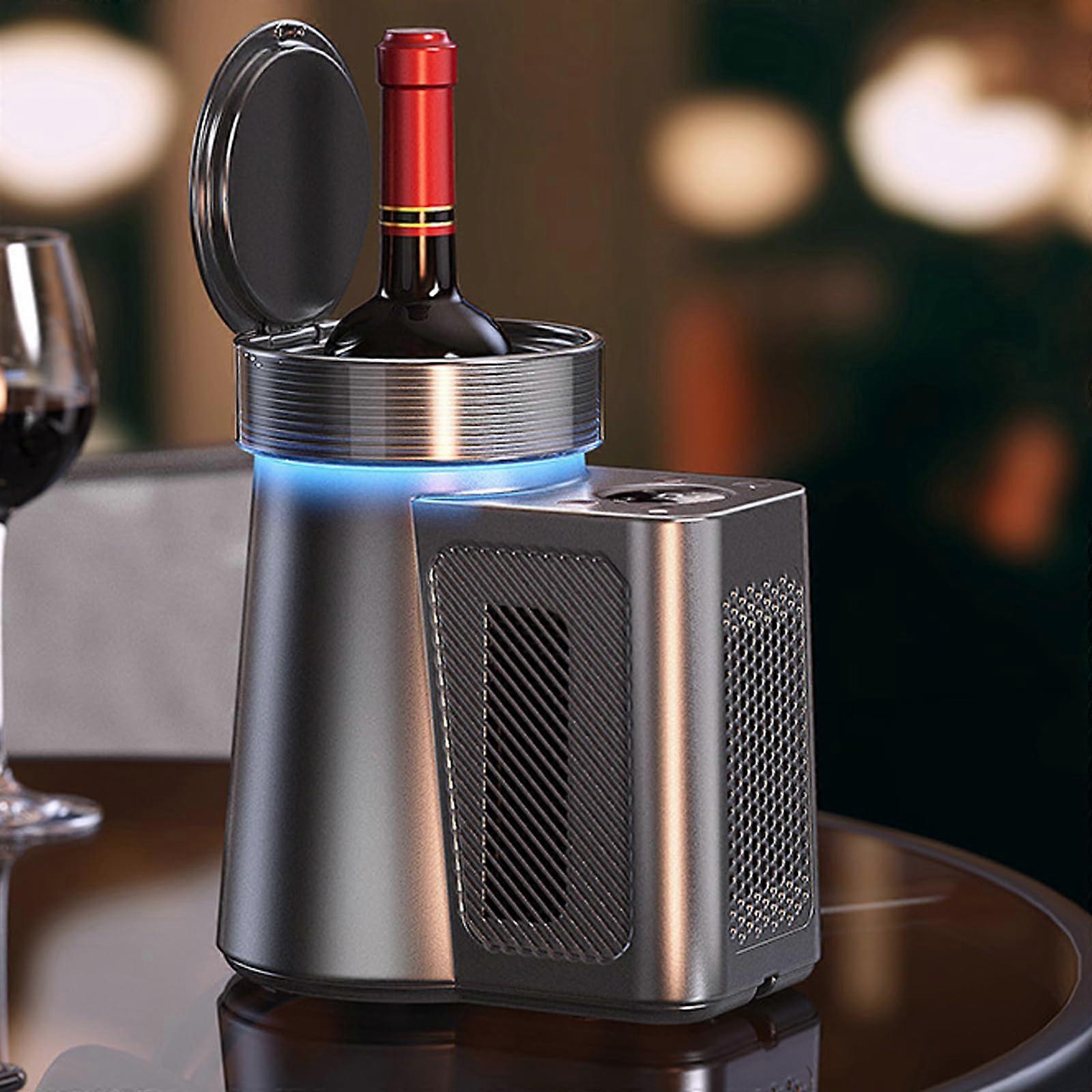 Electric Wine Cooler with Rapid Cooling Technology, Adjustable Temperature, 750ml Single Bottle Chiller