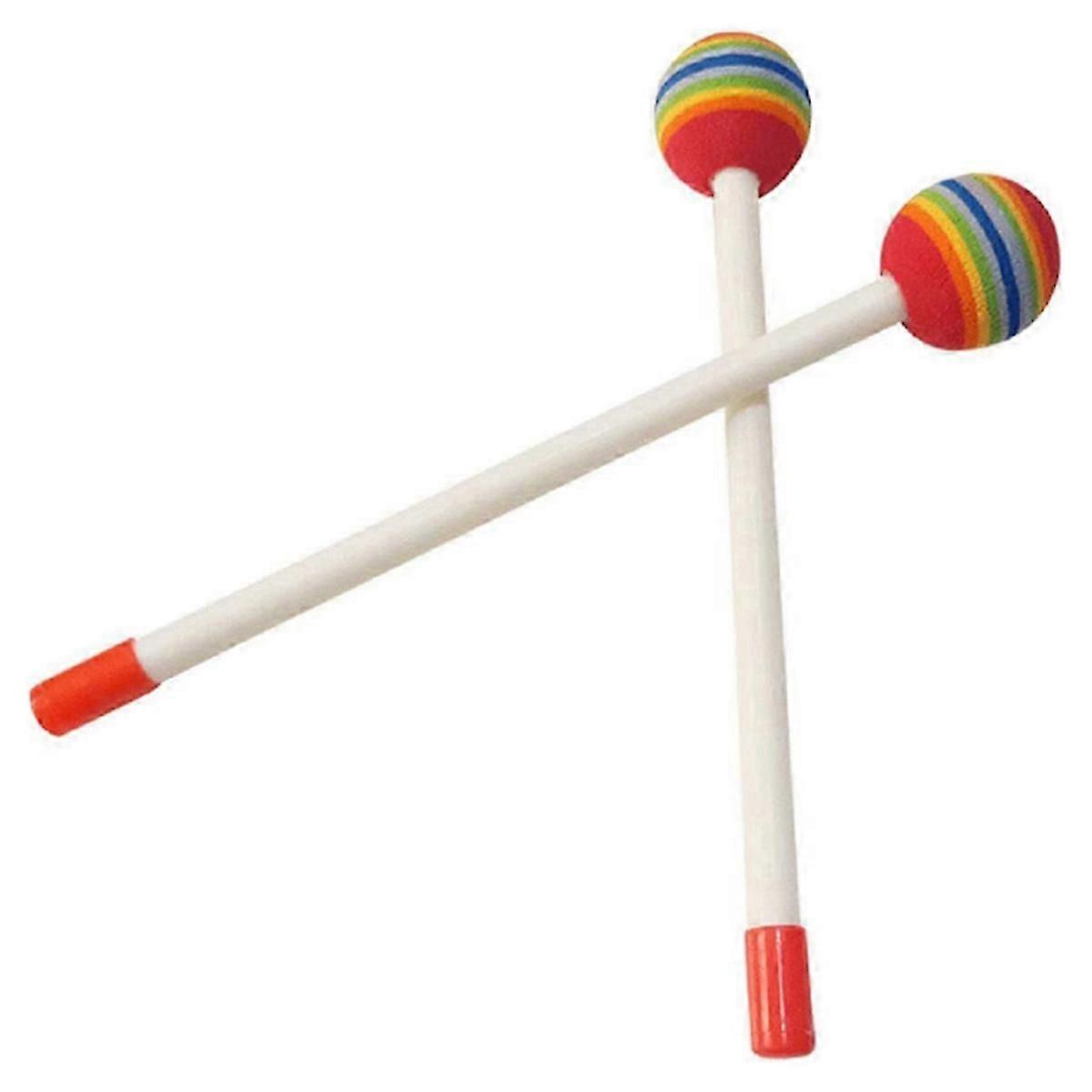 12 Pcs Lollipop Drum Mallet Sticks Round Rainbow Hammer