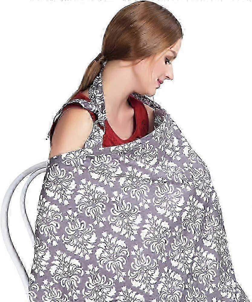 Large Nursing Cover, Breathable Breastfeeding Cover(deep Grey)