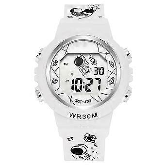 Children Electronic Watch Multi Function Minimalist Digital Watch Astronaut Pattern Strap Casual