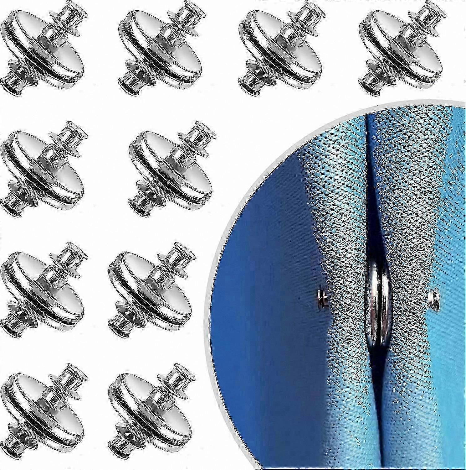 10 Pack Magnetic Curtain Closures with Back Tack, Light Blocking Solution for Windows