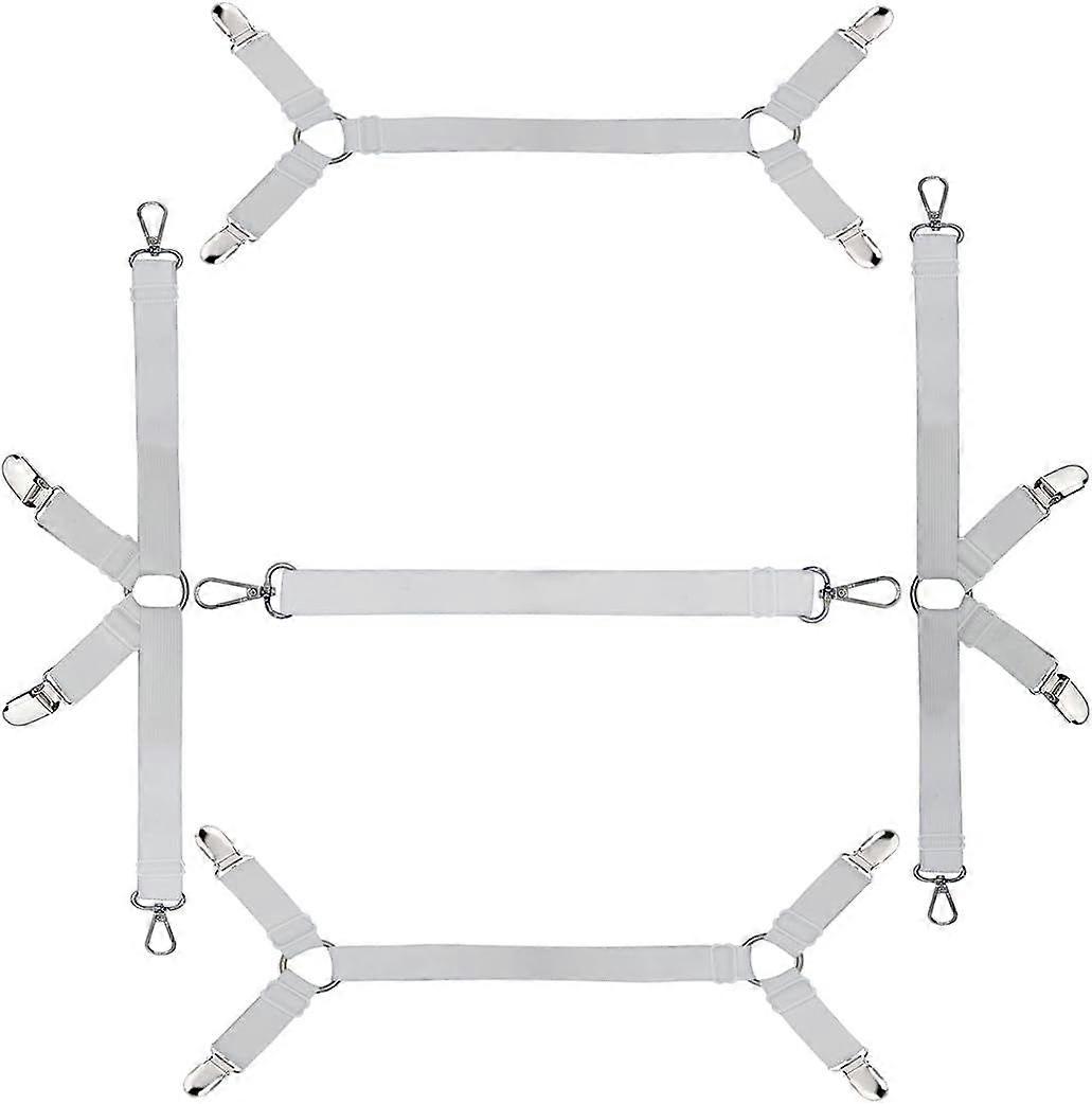 Bed Sheet Straps Nonslip Fitted Sheet Clips,Adjustable Elastic Bedding Holder