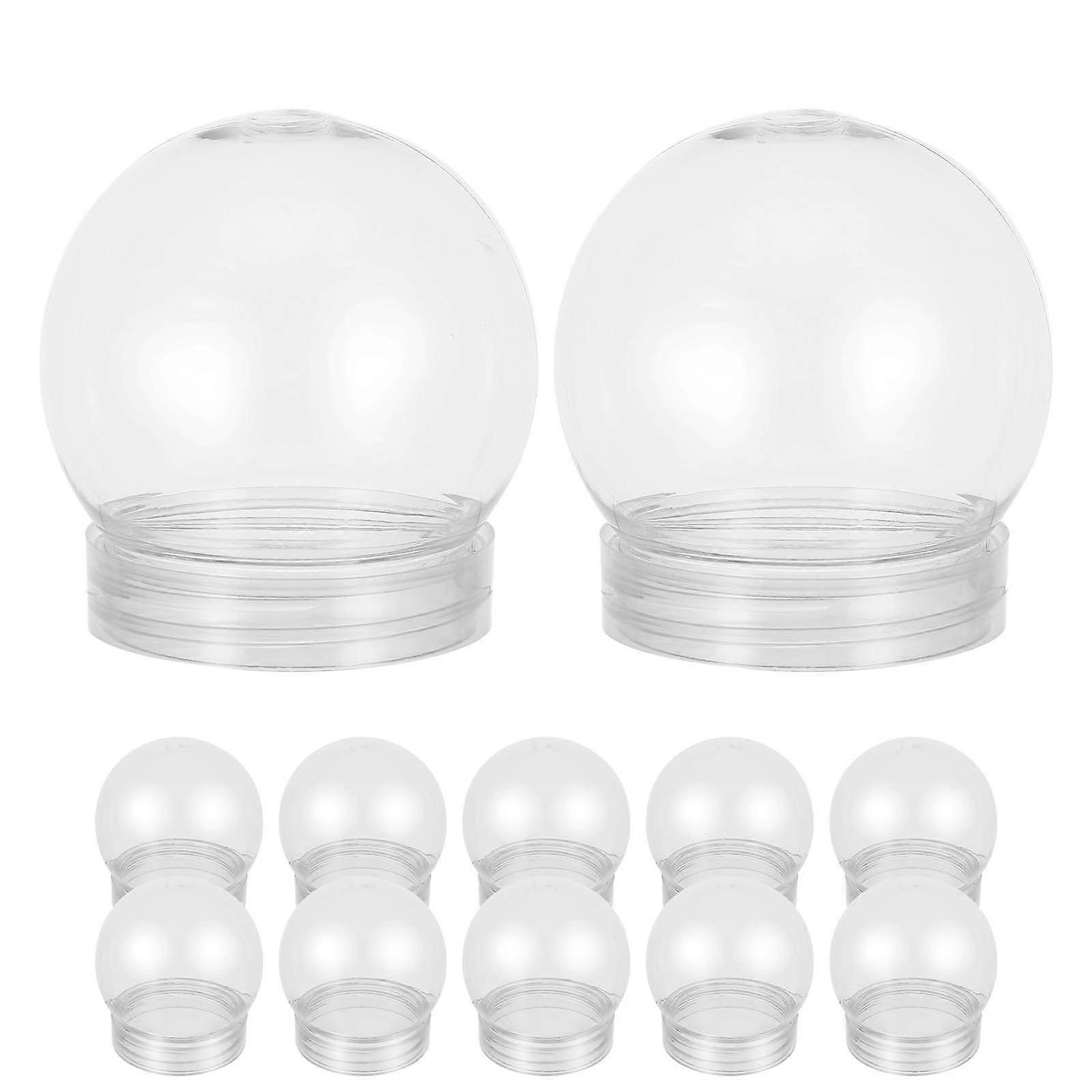 20pcs Reusable Clear Water Globes with Screw Off Caps Empty Snow Globe Making Props