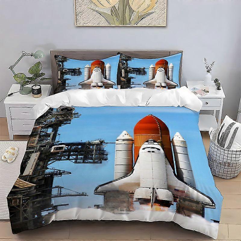 Space Shuttle Launch Printed Bedding Set  100% Polyester Soft and SkinFriendly