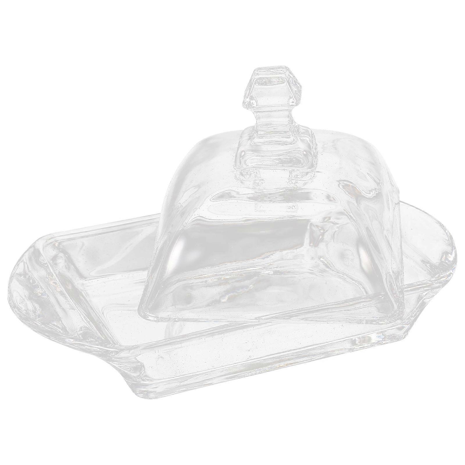 Covered Butter Dish Modern Design Glass Container For Home Use 1Set