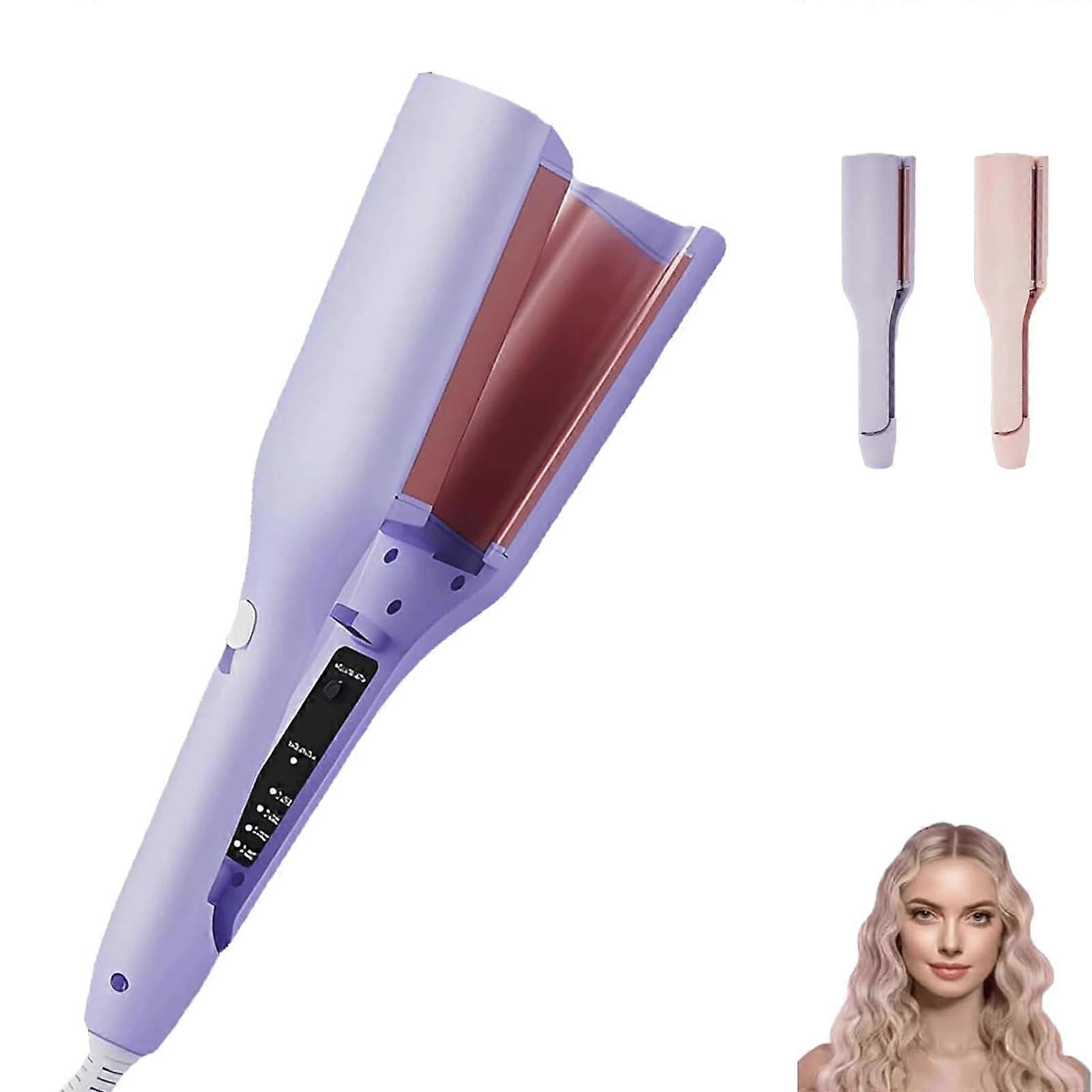 Curling Iron 32mm Ceramic with Negative Ionic Technology for Smooth Beach Waves Purple