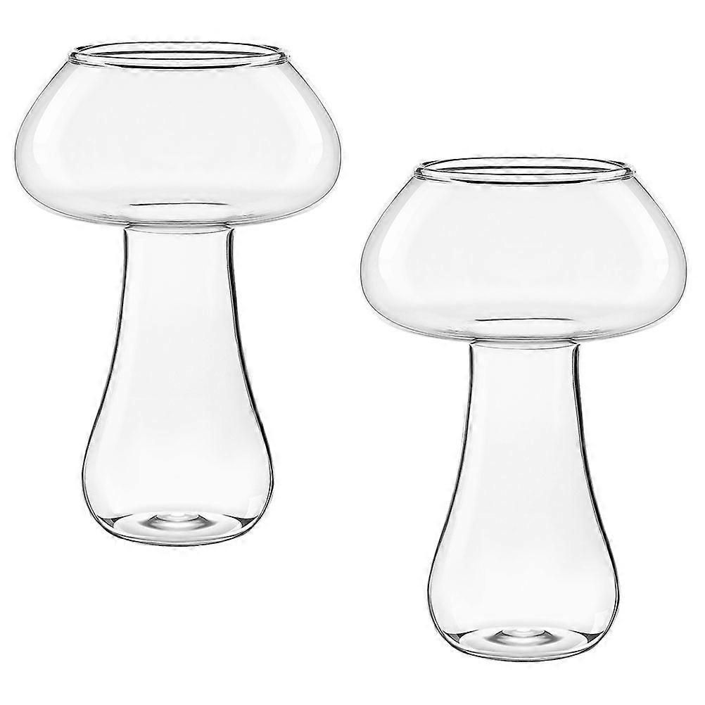 Transparent Cup Layered Design Home Use Drinking Beverage Cup Serving Tea 2Pcs