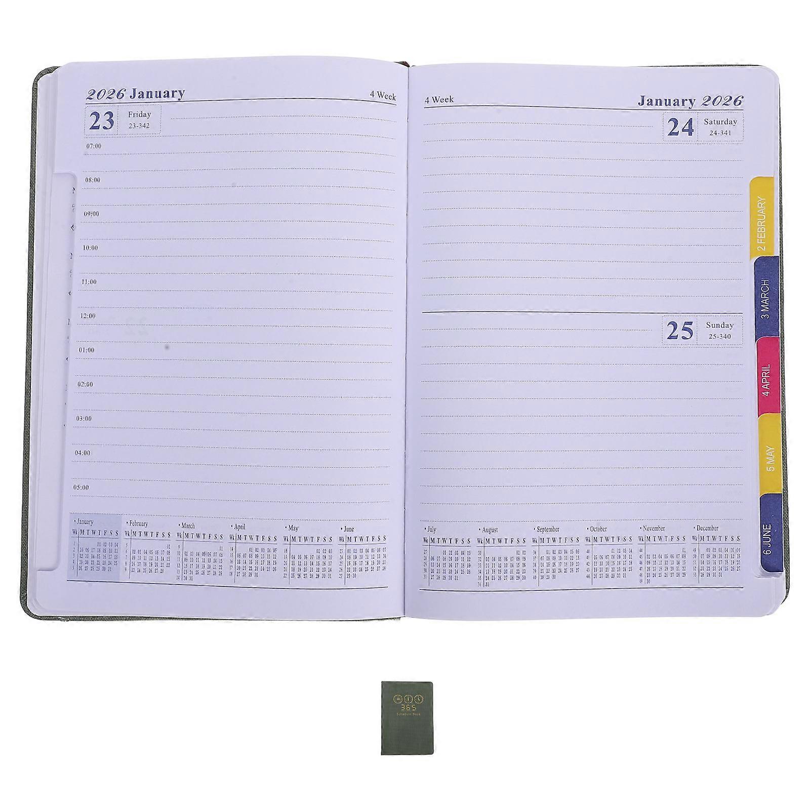 2026 Calendar Notebook Compact Organizer for Writing Use Green
