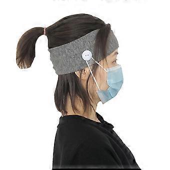 Headband for Sports Yoga Headband for Women 2Pcs Grey Elastic Sweat Absorption
