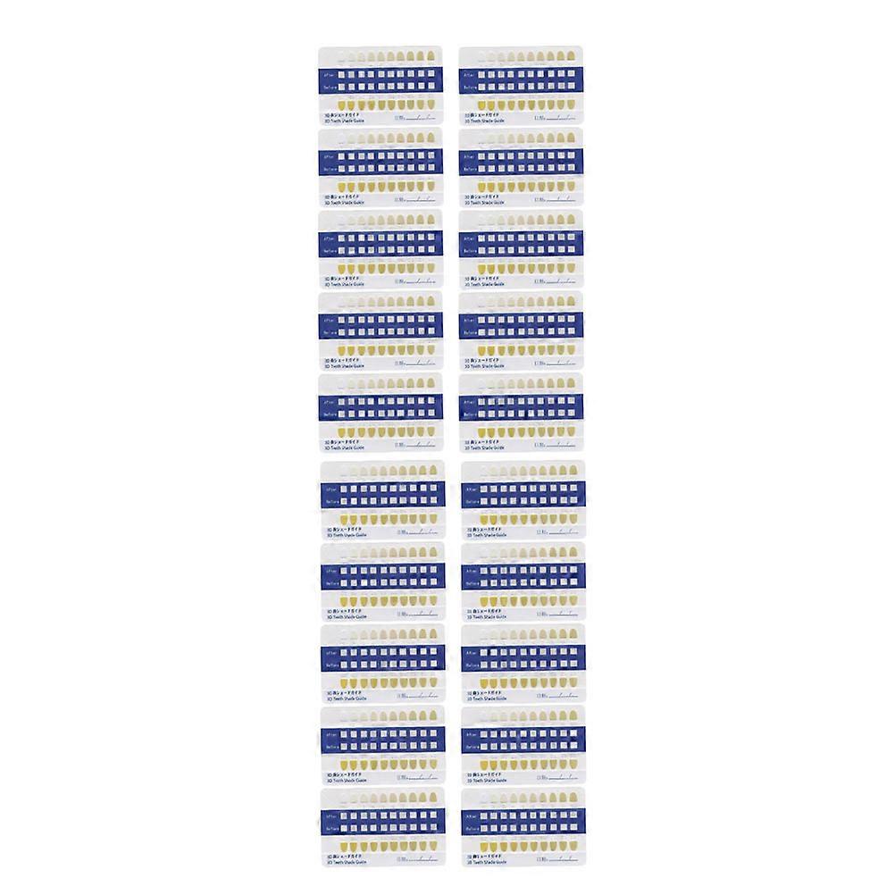 Tooth Shades Cards Teeth Shade Guide for PVC 40Pcs White