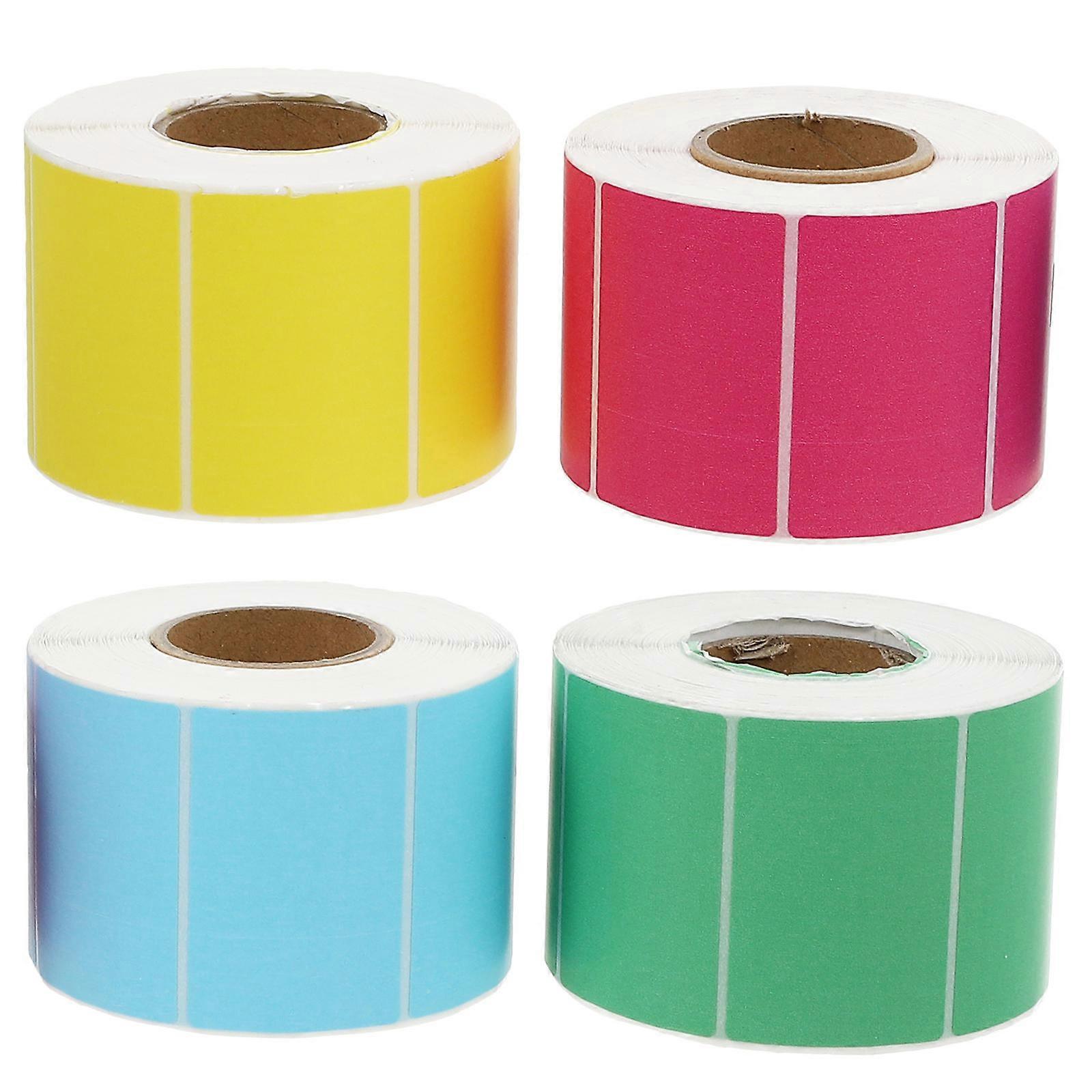 Assorted Color Thermal Paper Labels for Organizing 4 Rolls Stickers