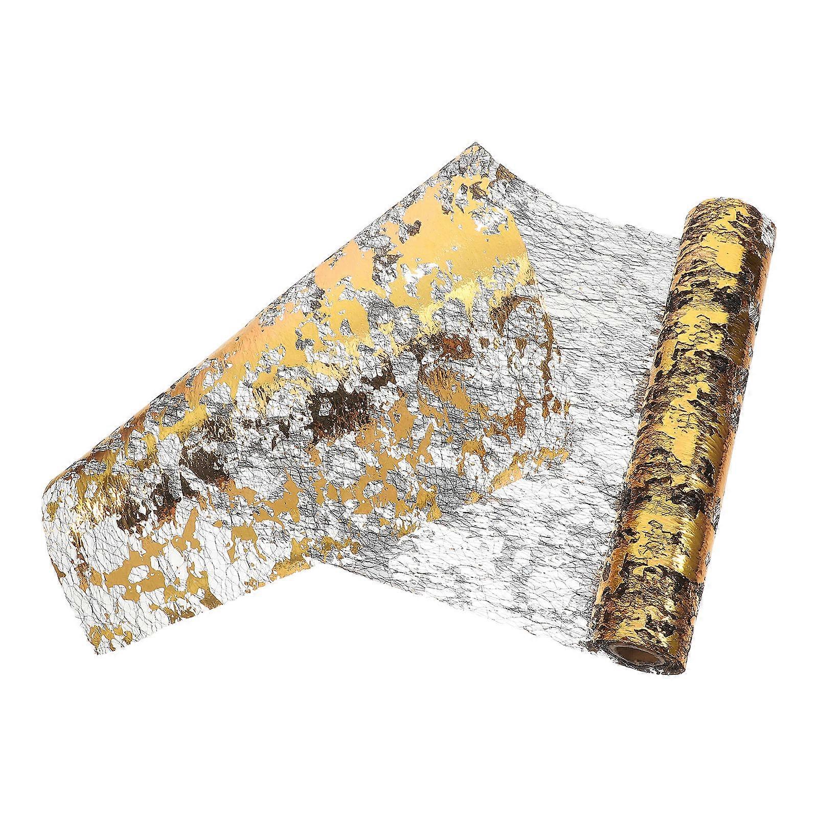 Metallic Table Runner for Decoration with Shimmering Mesh Design 1 Roll