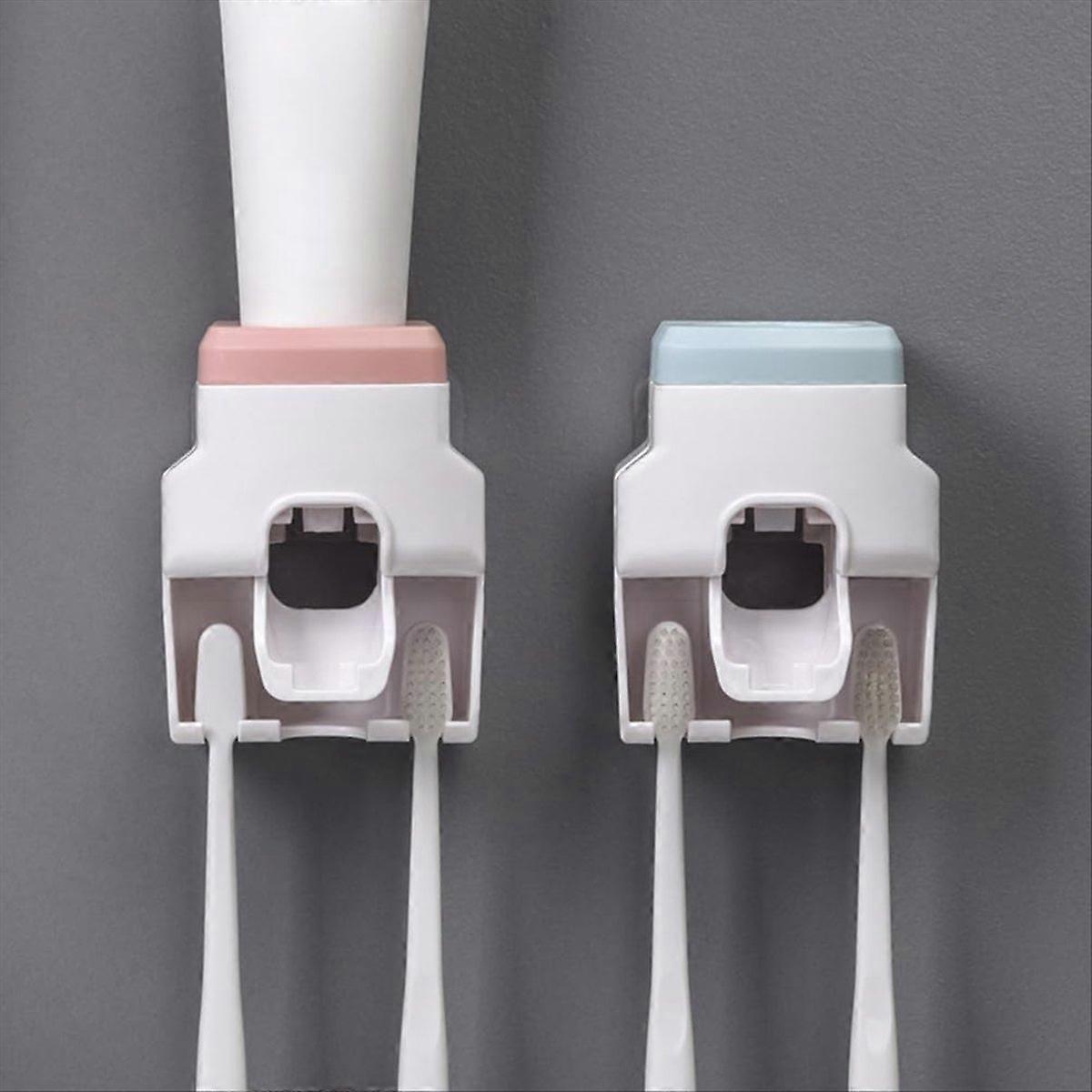 Automatic Toothpaste Squeezer Wall Mounted Punch-Free Rack White