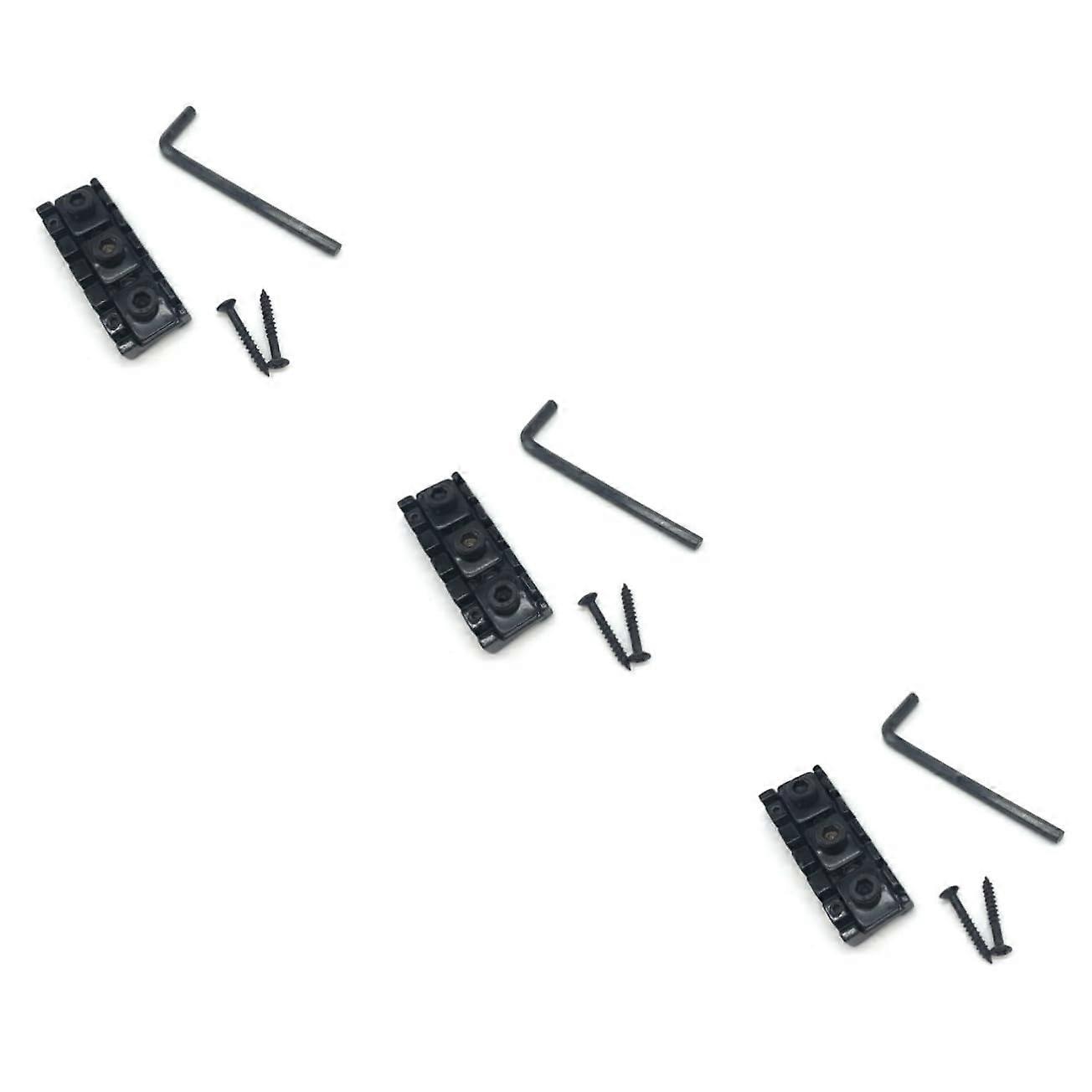 3pcs Black Guitar Locking Nut Wrench Set for Double Locking Tremolo, Medium Size, Easy Install