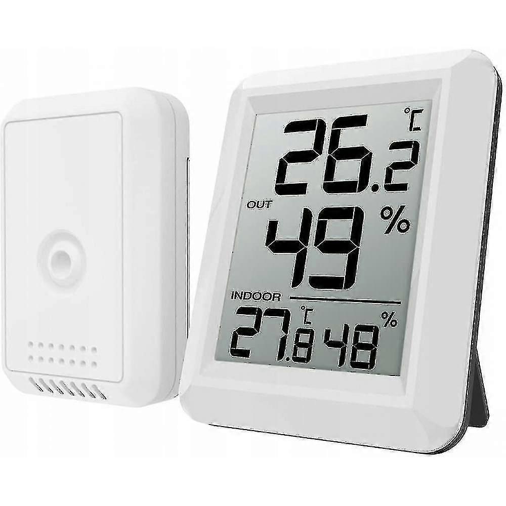 Outdoor/Indoor Wireless Thermometer Hygrometer - White