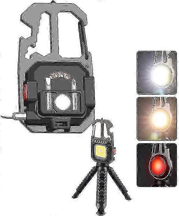 USB Rechargeable Keychain Flashlight COB Camping Light
