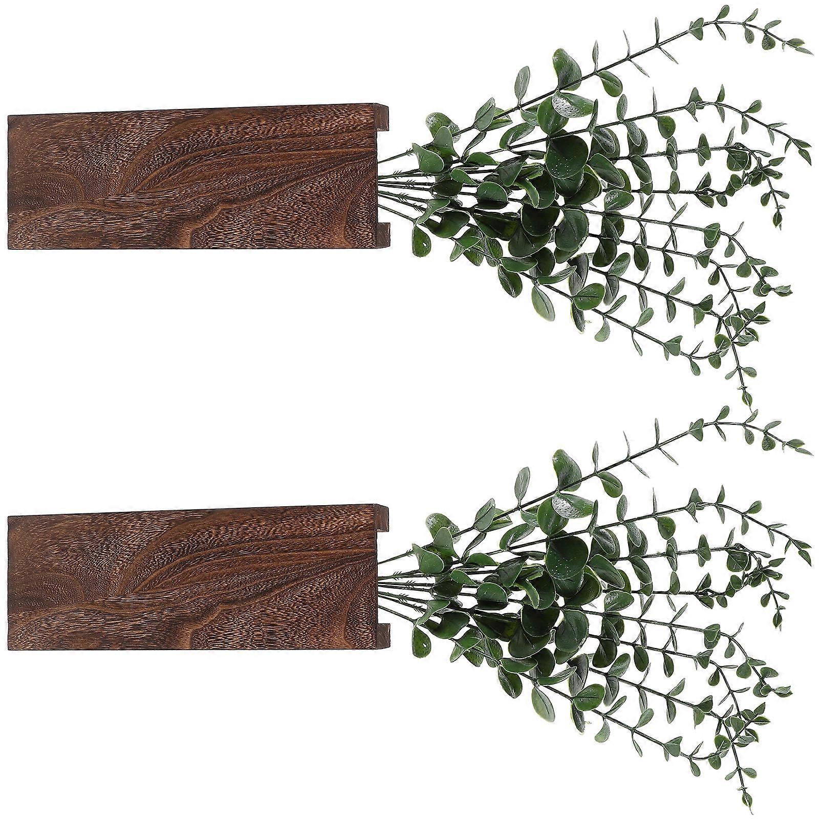 Artificial Eucalyptuss Branch Vase for Decor Featuring 2Pcs Simulation Plants