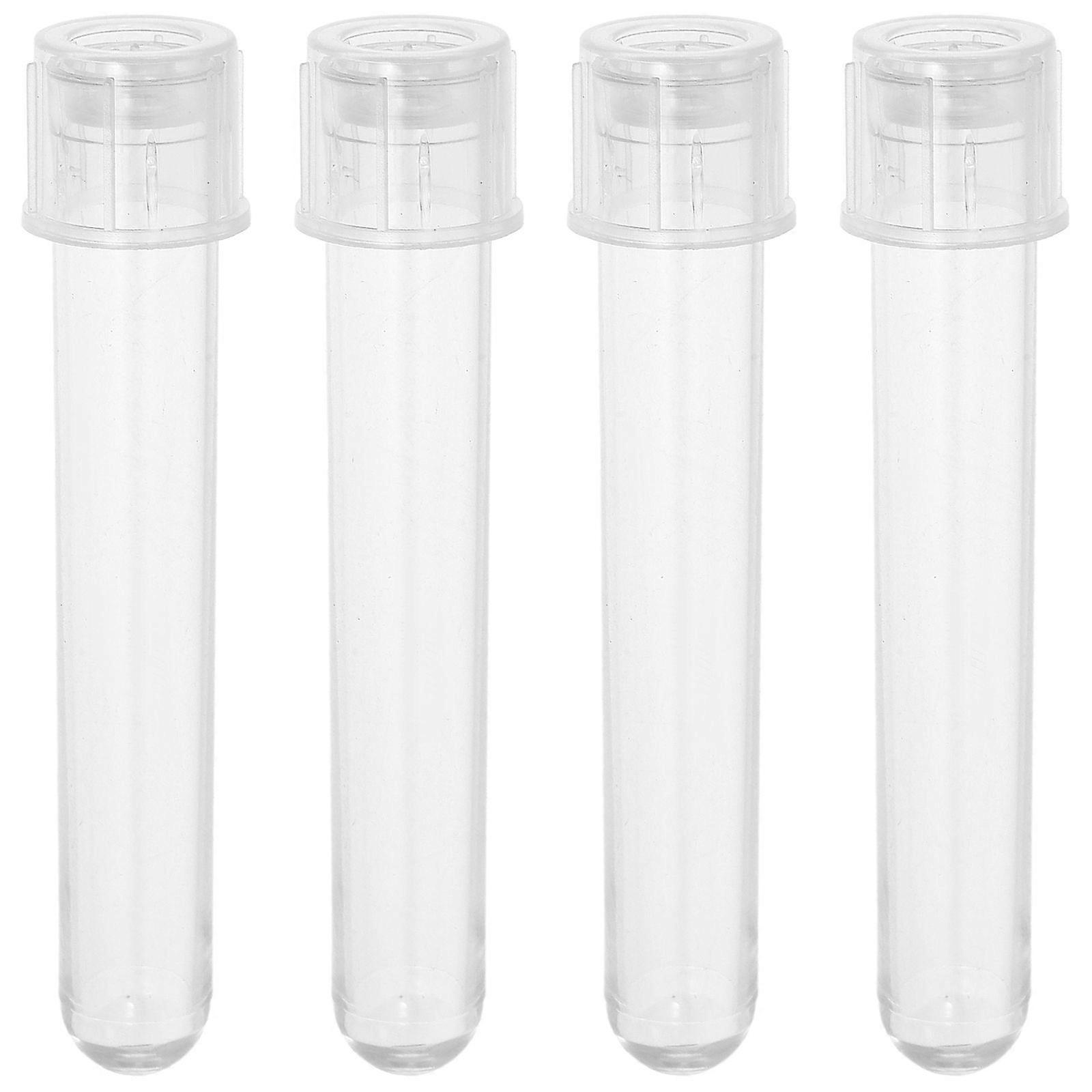 24pcs Test Tubes with Cap Plastic Sample Testing Tubes Cells Sample Liquids Tubes 5ml
