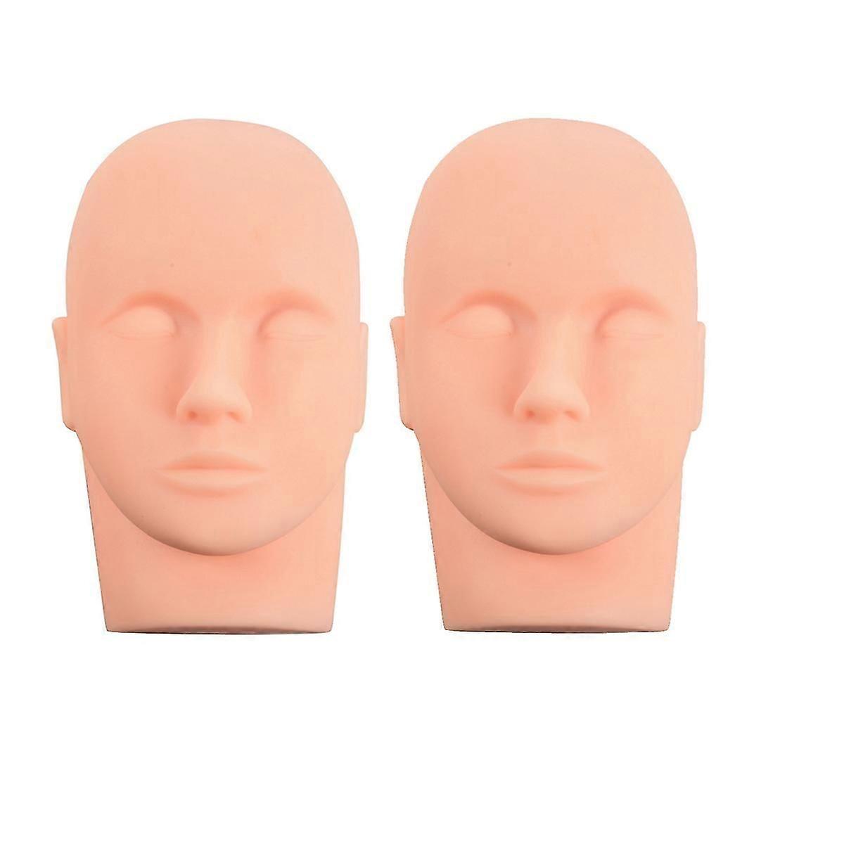 Flat Head Silicone Practice Eyelash Makeup Model Massage Training