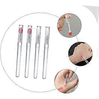 4 stk. silikone læbebørste med låg makeup øjenskygge silikone makeup applikator makeup læbestiftbørster læbestift lipgloss applikator silikone læbemaske B