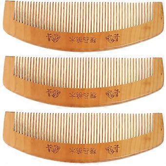 Brown Wood Comb Hairdressing Comb for Scalp Care 9Pcs Portable Set