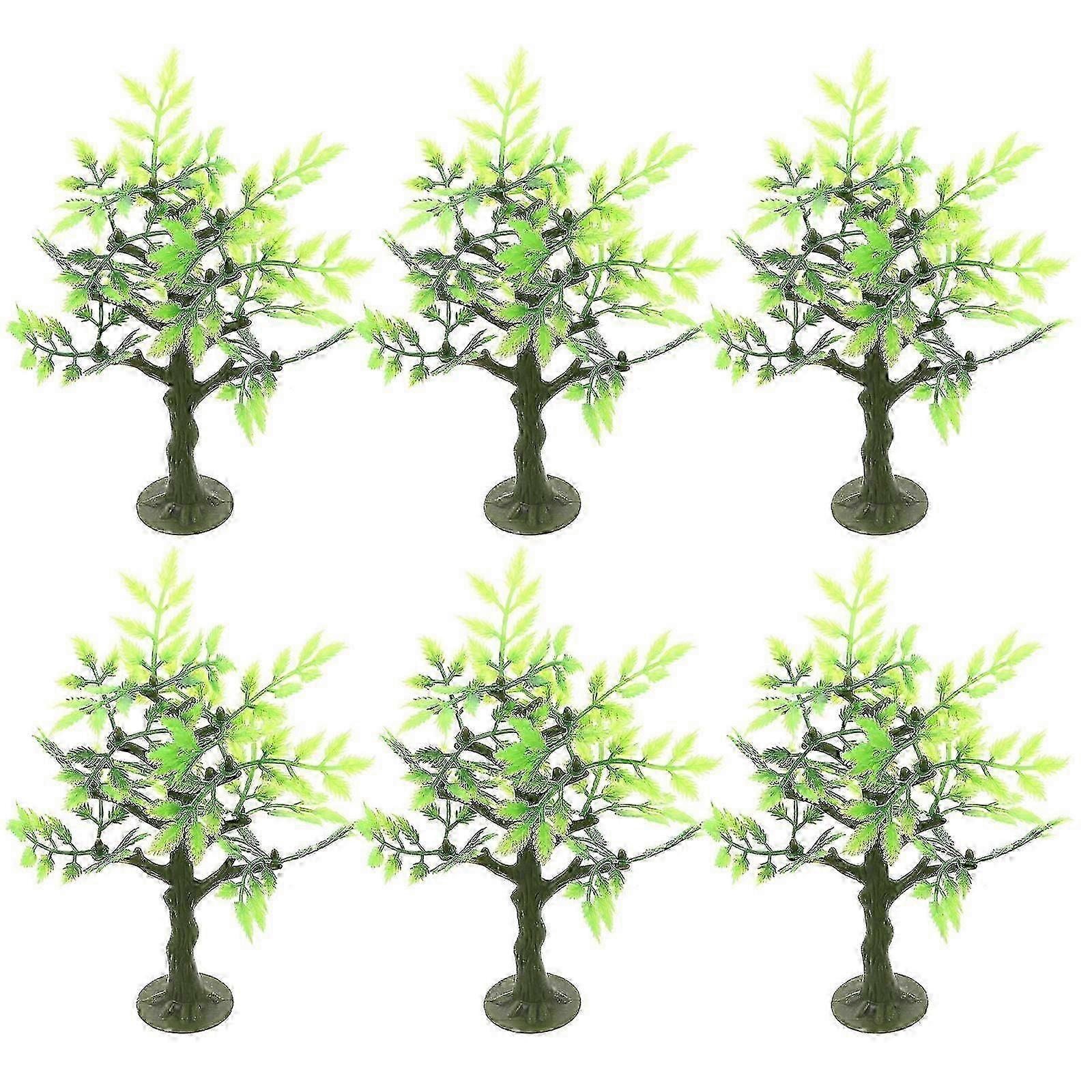 Plastic Miniature Model Trees Tree Shape Micro Landscape Hobbyists 6Set