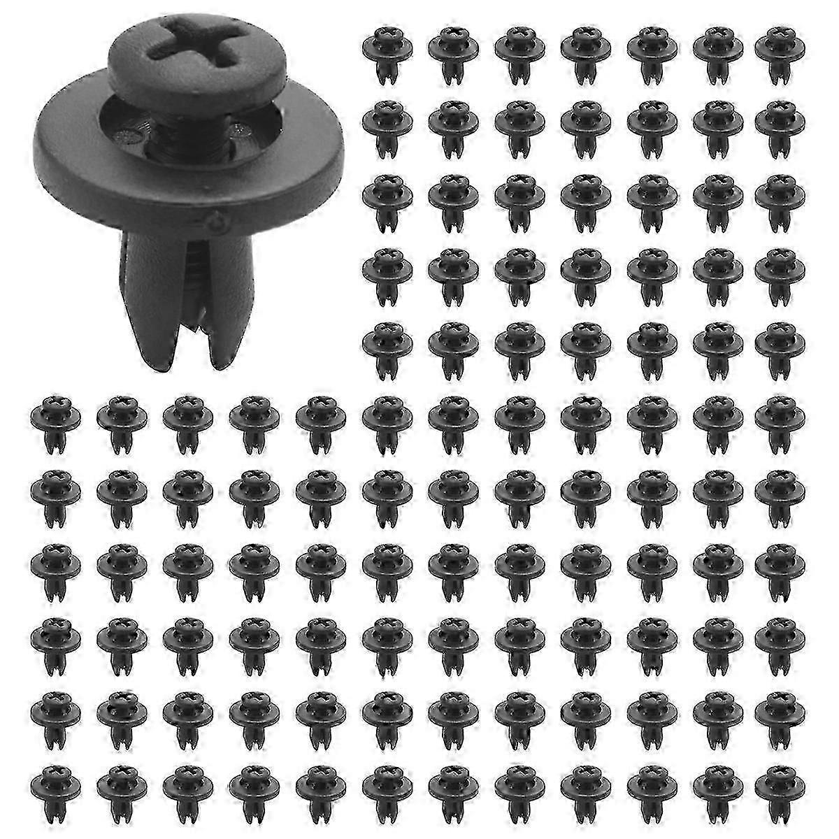 50pcs 6mm Plastic Push Type Rivet Bumper Pin Clips