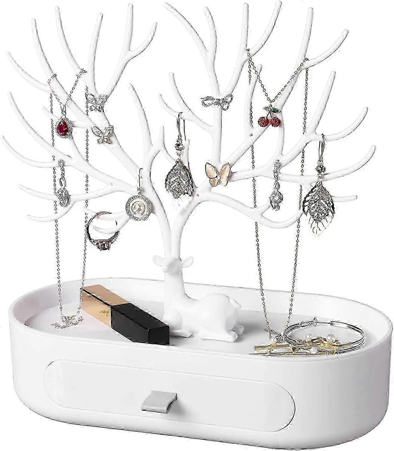 Plastic Jewelry Tree Display Stand with Drawer