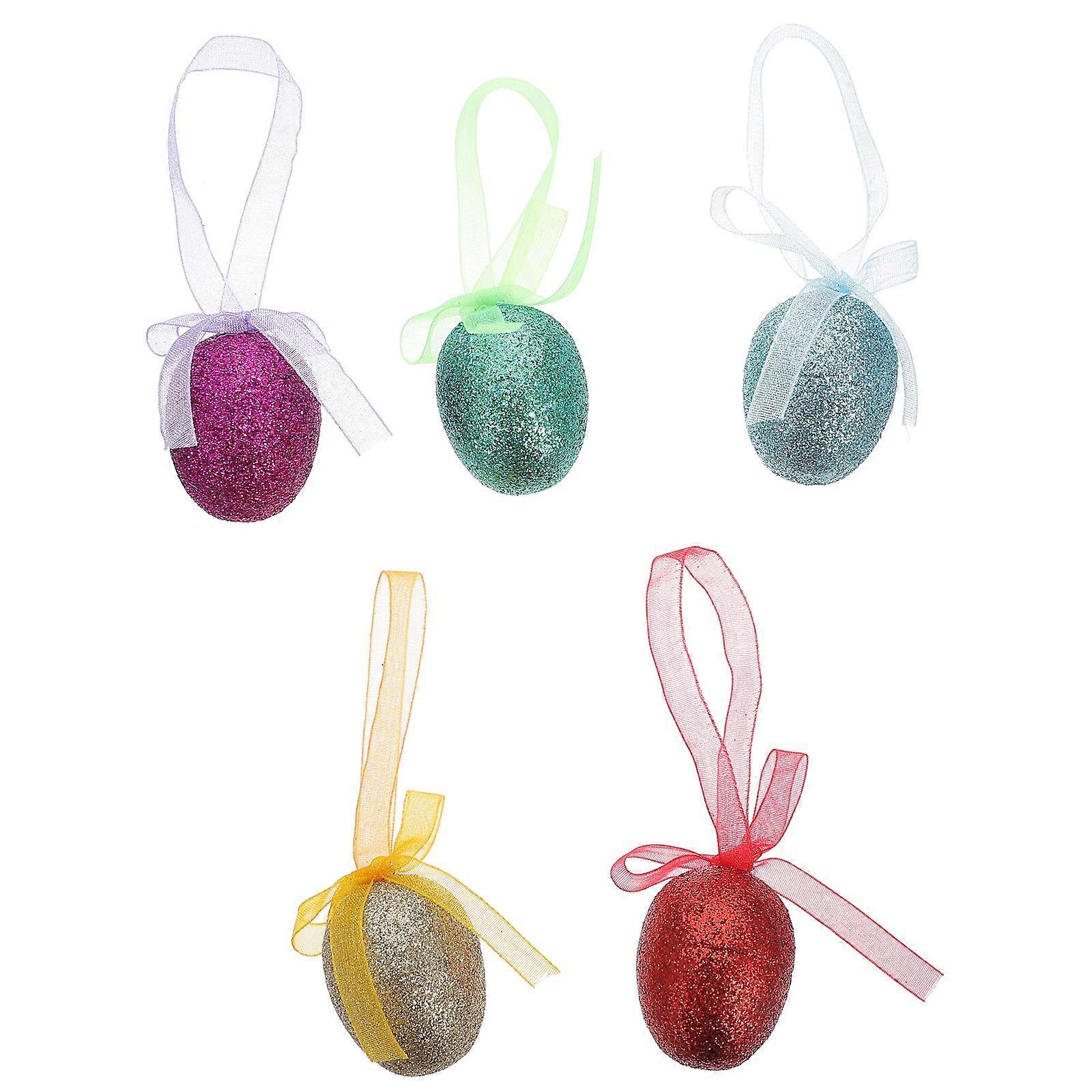 25pcs Exquisite Easter Egg Ornaments Egg Hanging Ornaments Easter Home Decors