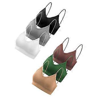 6pcs Women Cami Bras V Neck Padded Seamless Bralettes Bandeau Sleeping Bras