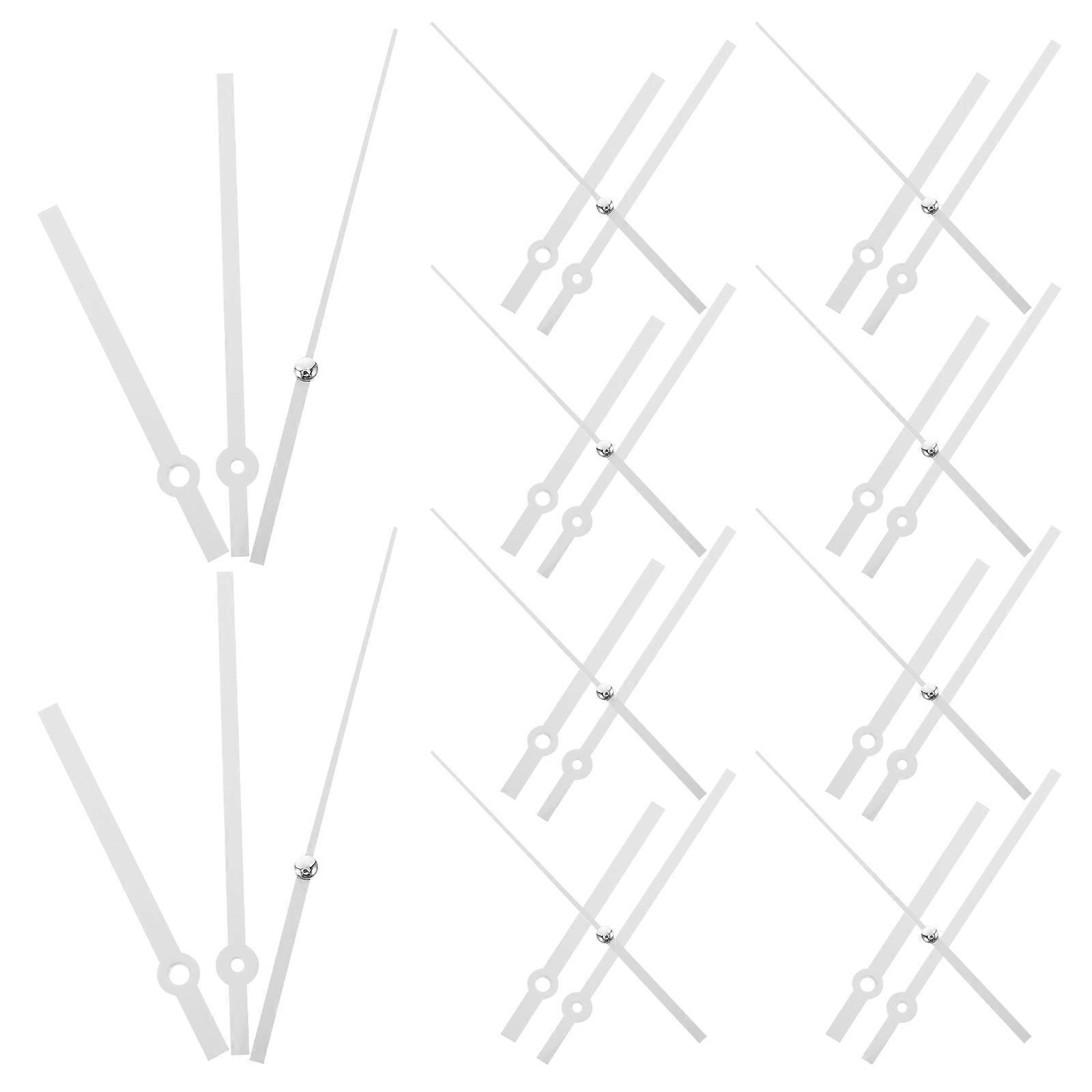 Metal Clock Hands Plastic Clock Pointers for Replacement 10Sets White Accessories