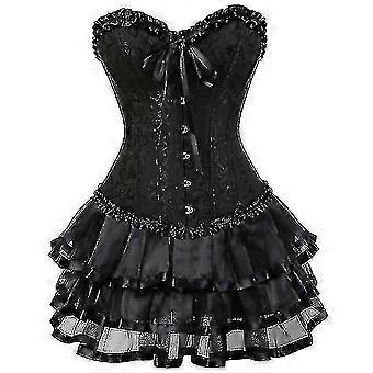Seksowne gorsety Sukienki dla kobiet Plus Size Kostium Overbust Burlesque Gorset I Mini Spódnica Zestaw Tutu Corselet