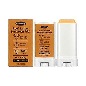 Beef Tallow Sunscreen Stick SPF 50  Non Nano Zinc Oxide Tallow-Based Mineral Sunscreen with Honey & Beeswax for Face & Body, Water-Resistant Natural S