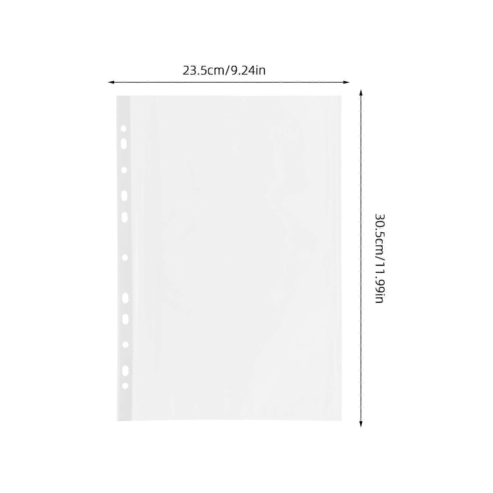 Binder File Sheet Protector Transparent PP Material Document Storage 100Pcs