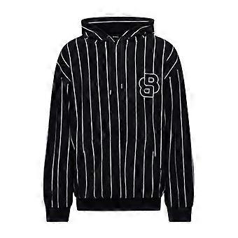 Boss Mens Pinstripe Hooded Long-Sleeved Hoodie